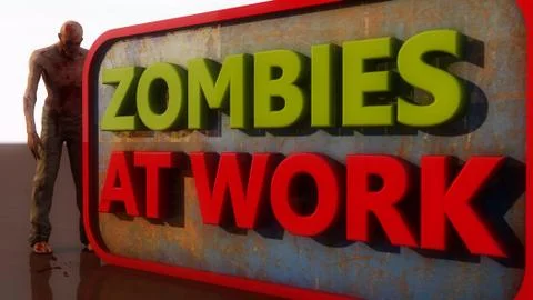 Zombies at work Stock Illustration