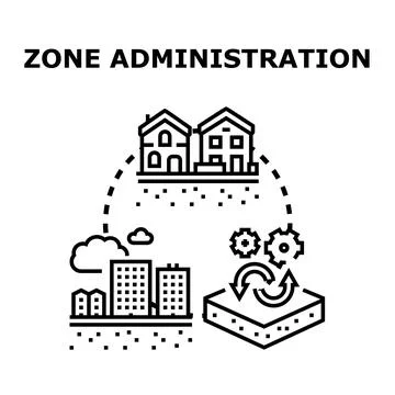 Zone administration concept defining urban area development Stock Illustration