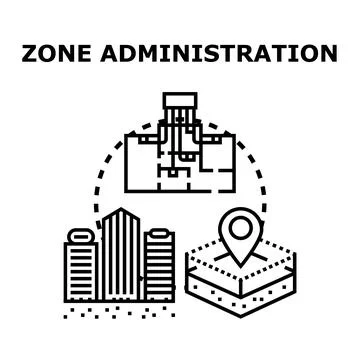Zone administration concept overseeing urban planning and land management Stock Illustration