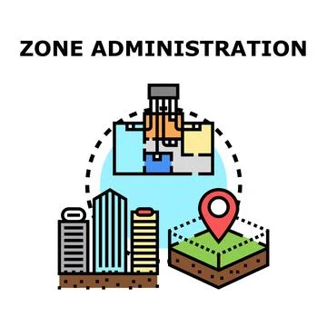 Zone administration concept overseeing urban planning and land management Stock Illustration