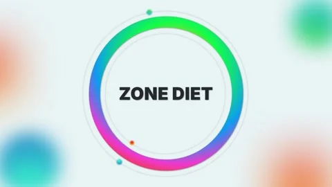 Zone Diet glowing animated title with circular UI element. Stock-Footage 314222556