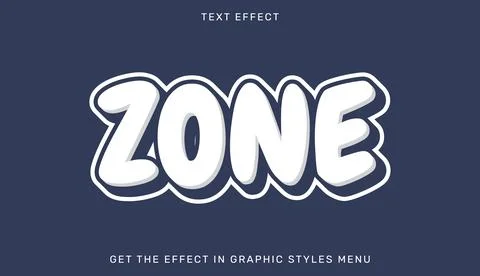 Zone editable text effect with 3d style Stock Illustration