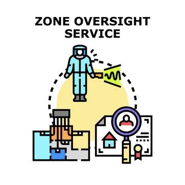 Zone oversight service performing area monitoring and property inspection Stock Illustration