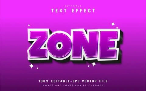 Zone text effect with purple gradient Stock Illustration