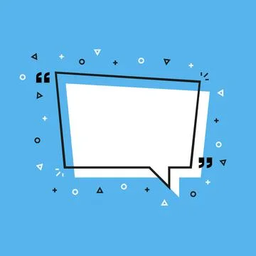 Zone for your message. Your text here. Black and white quote on blue backgrou Stock Illustration