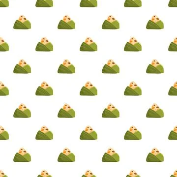 Zongzi rice dumpling seamless pattern for dragon boat festival Illustrazione stock