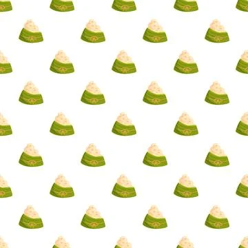 Zongzi rice dumpling seamless pattern for chinese festival Stockillustratie