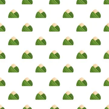 Zongzi rice dumplings seamless pattern for dragon boat festival Illustrazione stock