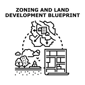 Zoning and land development blueprint planning process Stock-Illustration