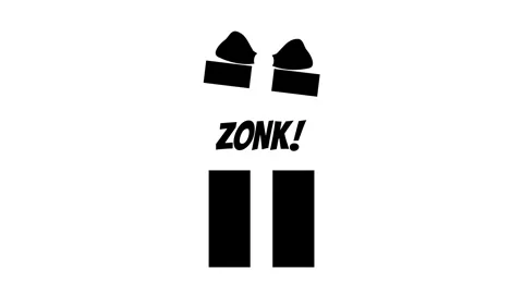 Zonk surprise gift box open icon animation with wave line motion. Video stock 319450588