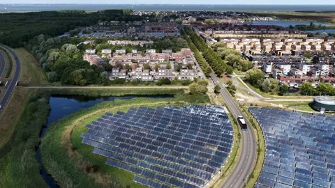 Zonnepark Almere 스톡 동영상 320183182