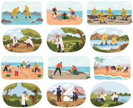 Zoo activists engaged in study and rescue of animals. Researchers working on イラスト素材
