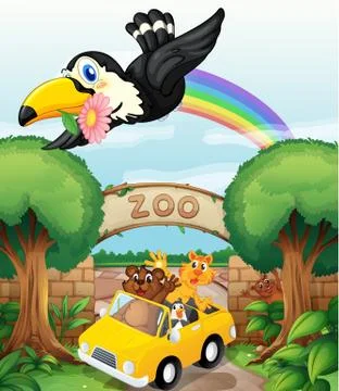 A zoo and the animals Stock Illustration
