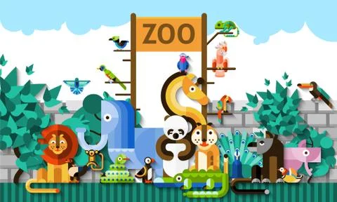 Zoo Background Illustration Stock Illustration