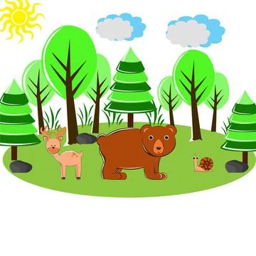 Zoo background illustration Stock Illustration