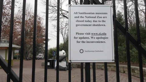 Zoo closed government shutdown Stock Footage