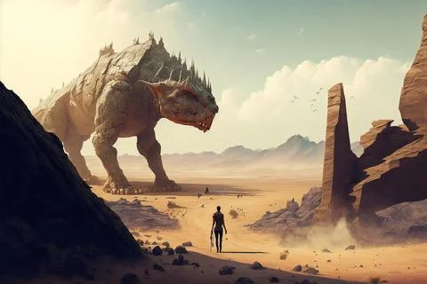 A Zoo In A Desert Stock Illustration
