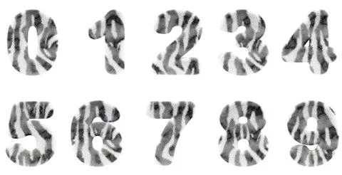 Zoo digits Stock Illustration