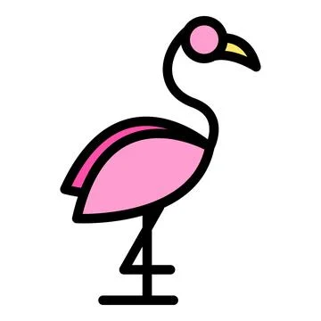 Zoo flamingo icon vector flat 스톡 일러스트