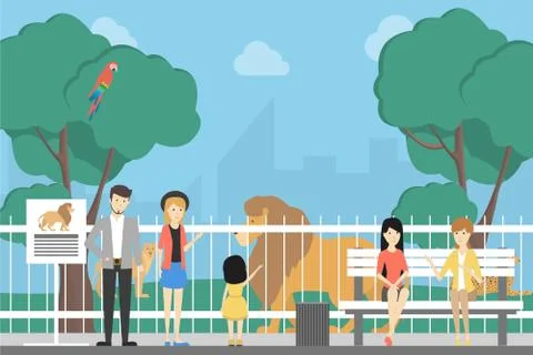 At the zoo. Stock Illustration