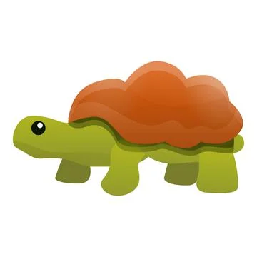 Zoo old turtle icon, cartoon style Stock Illustration