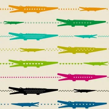 Zoo pattern with crocodiles Stock Illustration