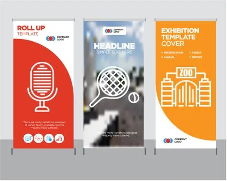Zoo, Table tennis, Microphone roll up Stock Illustration