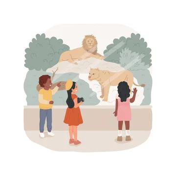 Zoo trip isolated cartoon vector illustration. Ilustración de archivo