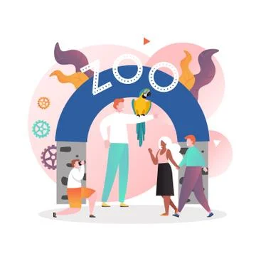 Zoo vector concept for web banner, website page Stock Illustration