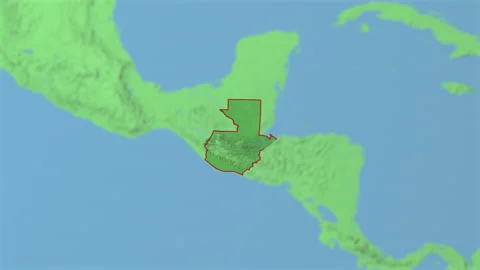 Zoom in to 3d map of Guatemala Stock Footage 170683513
