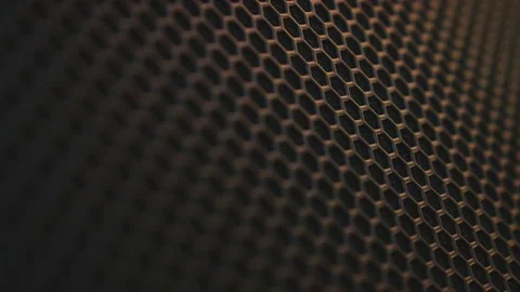 Zoom on abstract background metal grill honeycombs on acoustic systems. Stock Footage 148265164