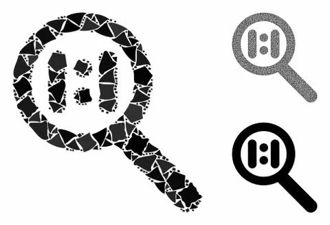 Zoom actual scale Mosaic Icon of Inequal Elements 库存插图