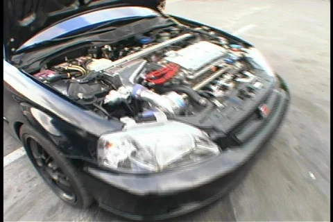 Zoom In and Out of Revving Engine Stock Footage 147492
