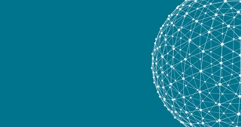 Zoom from and into sphere animation. Teal (blue) background. 8K seamless loop Stock Footage 120582277