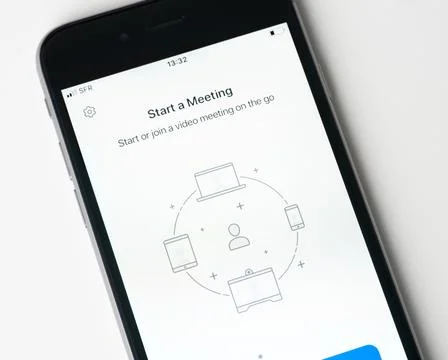 Zoom app on Apple iPhone screen Foto stock
