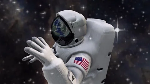 Zoom to the astronaut Video stock 56980151