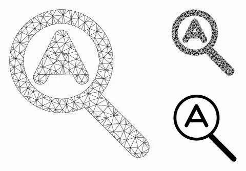 Zoom Auto Vector Mesh Carcass Model and Triangle Mosaic Icon Ilustração Stock