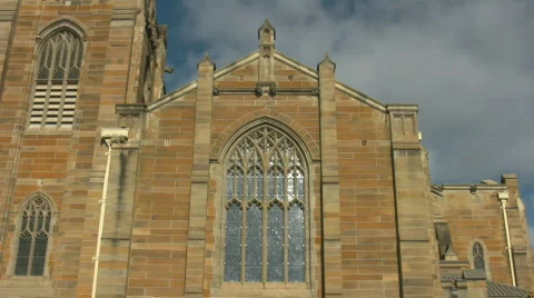 Zoom to a big church window Video stock 500069