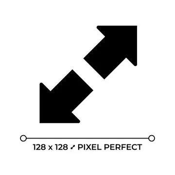 Zoom in black glyph icon Stock Illustration