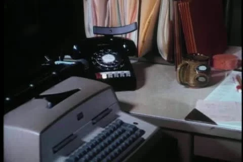Zoom in to blinking light on office telephone Stock Footage 11357151