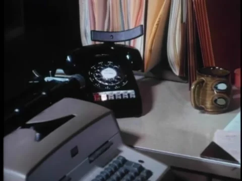 Zoom in to blinking light on office telephone Stock Footage 260254313