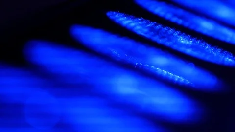 Zoom on blue bar led Stock Footage 92164198