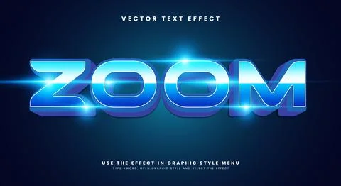 Zoom blue font Style 3d editable text effect Ilustración de archivo