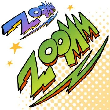 Zoom bolt sound text Stock Illustration