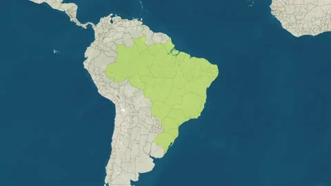 Zoom in to the Brazil with text, textless, and with flag Video stock 204103166