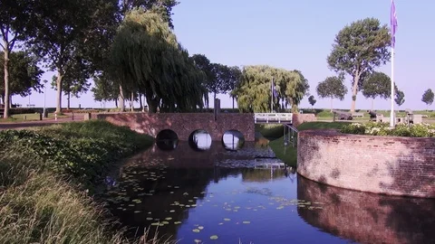 Zoom In on the bridge of castle Radboud. Stock Footage 120057498