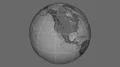Zoom-in on Burkina Faso extruded. Grayscale contrasted 4k or 4k+ Resolution
