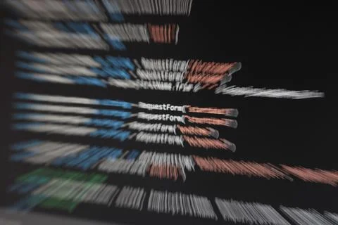 Zoom burst image of computer code Photos