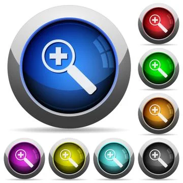 Zoom in button set Illustrazione stock