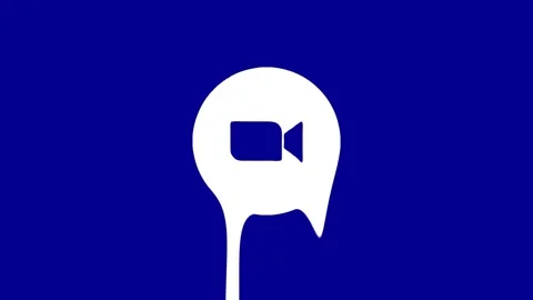 Zoom Call Icon Melt Animation on Blue Background Stock Footage 327761906